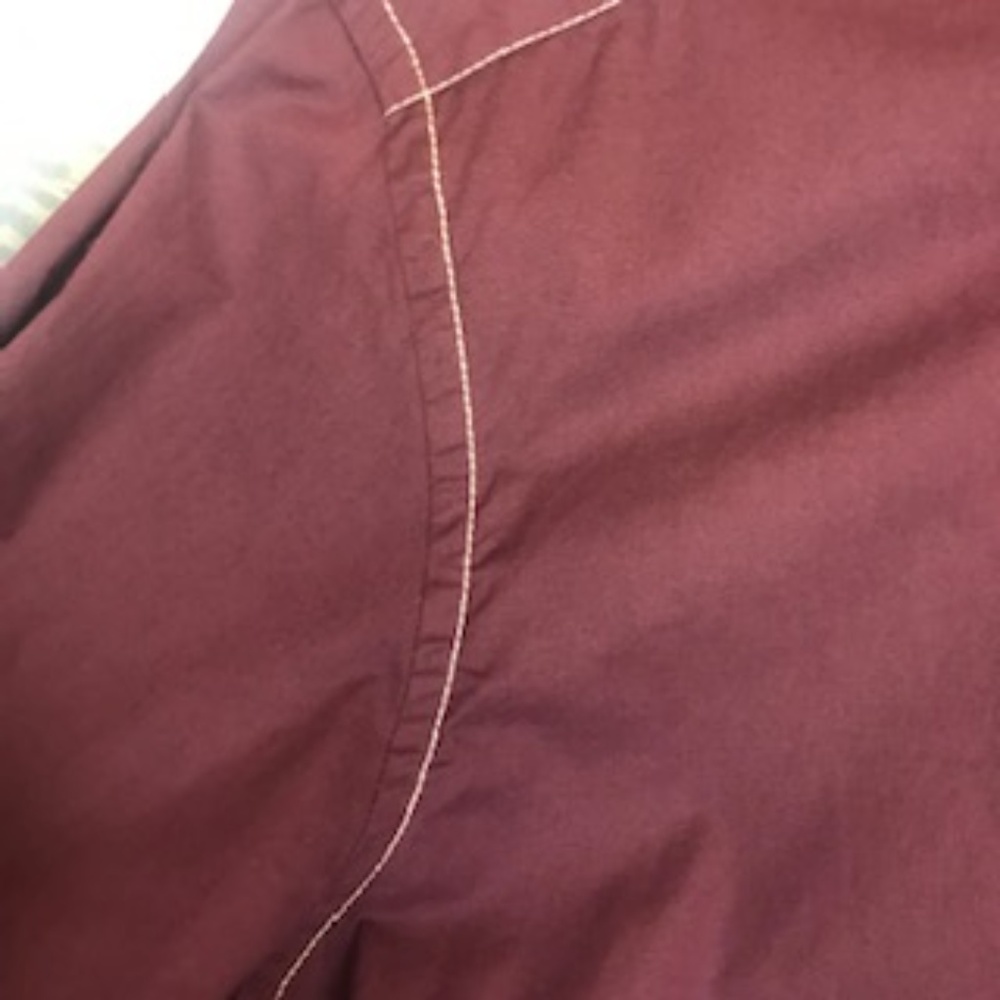 NWOT Georg Roth maroon flower lined button down - Picture 3 of 6